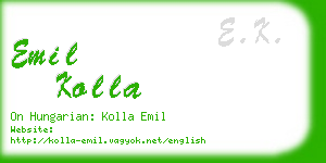 emil kolla business card